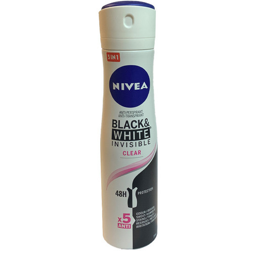 اسپری بدن زنانه نیوآ مدل Black & White X5 ANTI حجم 150 میلی لیتر