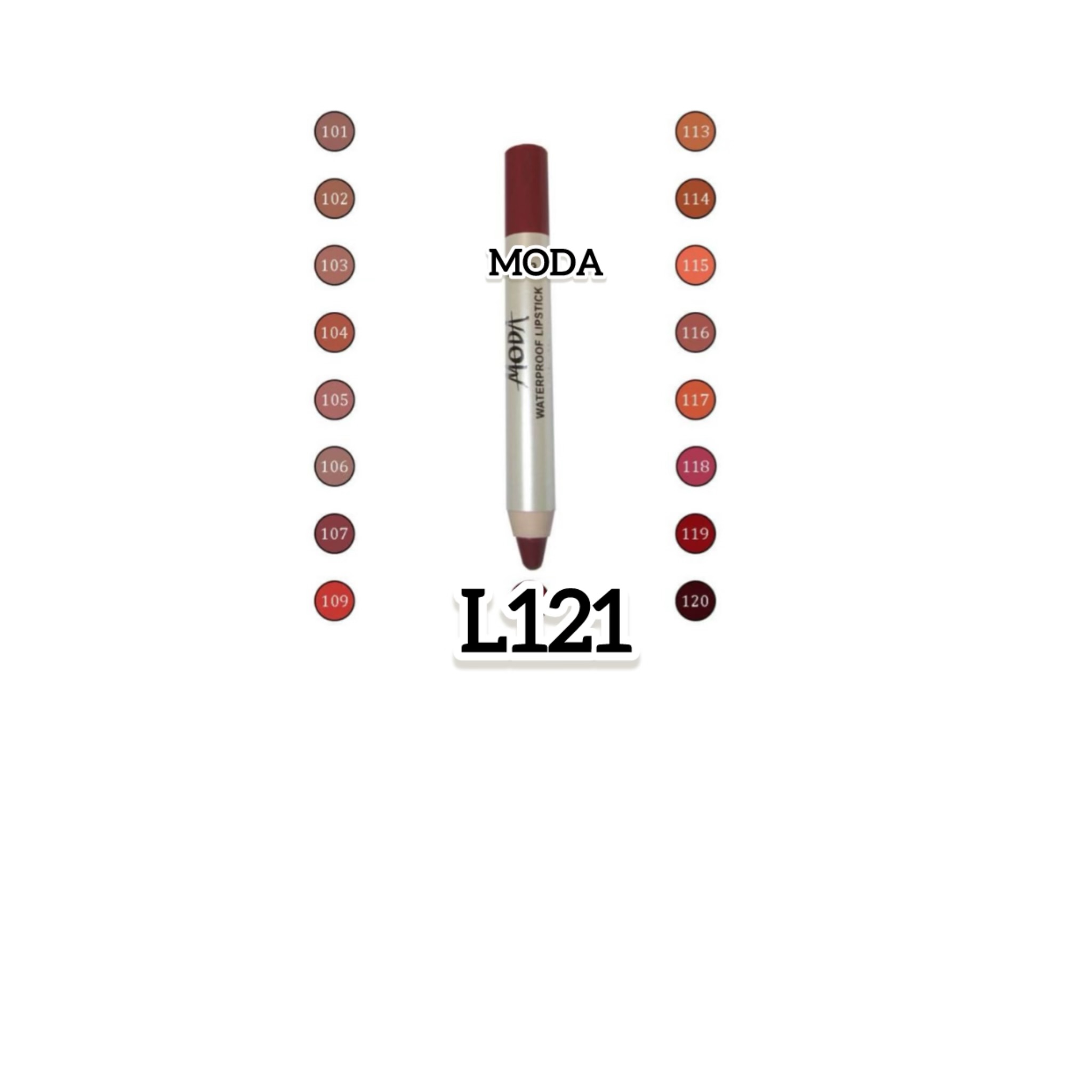 رژ لب ضدآب مودا مدل Waterproof Lipstick شماره 121