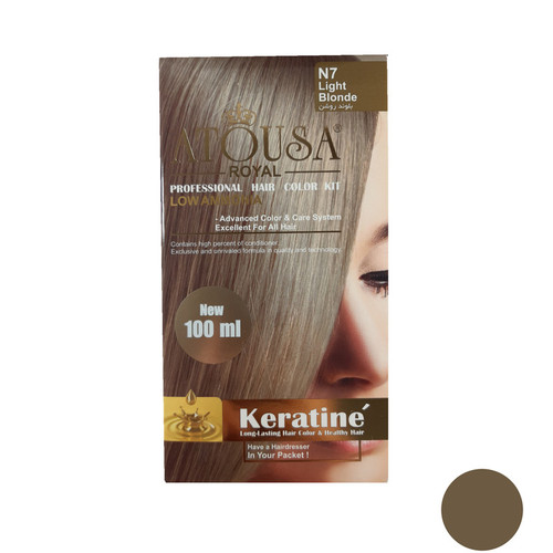 کیت رنگ مو آتوسا رویال شماره N7 حجم 100 میلی لیتر رنگ بلوند روشن