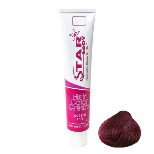 رنگ مو استارلیدی شماره 6.20 حجم 120 میلی لیتر رنگ شرابی خیلی روشن