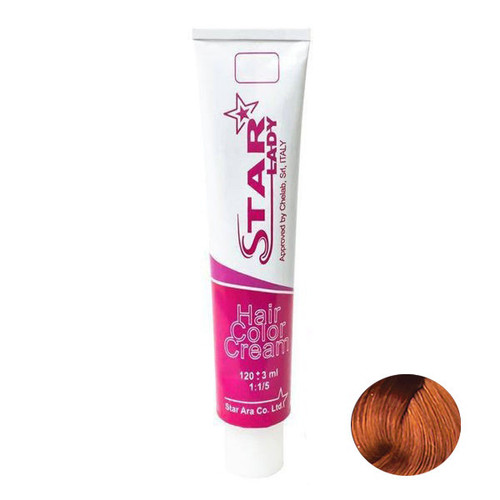 رنگ مو استارلیدی شماره 7.40 حجم 120 میلی لیتر رنگ مسی غروب آفتاب